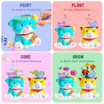 DIY Ceramic Painting Kit for Flower Growing - 4 Set Planting Kit