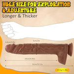 12" Huge Thick Realistic Dildo Monster Sex Toy,2" Wide Long G Spot Stimulator Anal Plug With Suction Cup,Soft Silicone Giant Lifelike Penis Dong Cock Prostate Massager Masturbator For Women Men