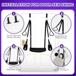 5 In 1 Sex Swing Bondage Restraints Set, Bdsm Kit Door Swing & Sex Restraint Adjustable Sex Sling Neck Strap Handcuffs & Thigh Restraint, Bondage Swing Sex Furniture For Bedroom Adult Sex Games