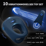 Vibrating Cock Ring Kit 4 Different Sizes Penis Rings For Men Sex Toy 10 Vibration Modes Penis Ring For Men Sex Toys For Adult Couples Adult Toy
