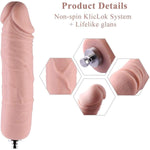 7" Veins Silicone Anal Dildo For Premium Sex Machine With Kliclok System, 7" Insertable Length, Girth 4.9" Diameter 1.56" - Anal Pleasure