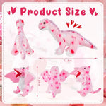 2 Pcs Valentine'S Day Stuffed Animals Toy Love Plush Dinosaur Stuffed Animal Holding Heart Kawaii Pink Dinosaurs For Boys Girls Xmas Gift Soft Dinosaur Plush For Valentine Party(Cute)