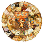 Vintage Animal Art Stickers, Waterproof, 50 Pcs, High-Quality Transparent PET