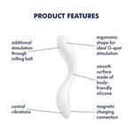 Rrrolling Pleasure Vibrator Sex Toy | Adult Toys For Women | Best G-Spot Clit Stimulation | Vibrating Sexual Pleasure Device | Stimulation Vibrators | Woman Sextoy (White)