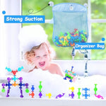 165Pcs Suction Cup Toys Bath Sensory Toys For Kids, Stocking Stuffers Genius Suckers Building Party Favor For 3 4 5 6 Year Old Boy Girl Toddler Travel Fidget Window With Storage