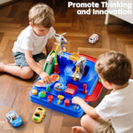 Car Race Track For Kids Ages 4-8, Kids Car Toys For 3 Year Old Boys, Race Track For Toddlers 1-3, City With 3 Small Cars And Helicopter, Educational Birthday Gifts