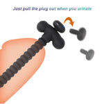 Silicone Urethral Sounds Sex Toys 10 Inch Male Masturbation Rod Penis Prostate Masturbation Urinary Dilator With Plug Bladder Stimulation For Men (M,Black)