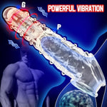 Penis Sleeve Vibrating Cock Sleeve, Penis Extension Reusable With Clitoral Stimulator, Soft Graininess Shaped Penis Extender, Penis Sleeve Enlarge Prolong, Sex Toy For Men And Women Pleasure