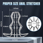 Steel Anal Stretcher Trainer Anal Plug Expander Adult Sex Toys For Men, 2 Inch Diameter Anal Training Hollowed-Out Design Stainless Steel Big Butt Plug For Beginner Enema Cleaning Fetish Play