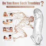 3 Sizes Reusable Penis Sleeve Penis Ring,Soft Clear Cock Sleeve Penis Extender Adult Sex Toys For Men Women,Odorless Penis Enlarger Male Sex Toys For Couples Pleasure