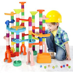 Marble Run For Kids,135 Pcs Marble Maze Track Set - Educational Building Block Toys Set For Boys Girls Stem Learning (75 Blocks + 60 Marbles)