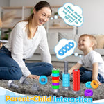 2-In-1 Montessori Counting & Stacking Toys For Toddlers Ages 1-5 Autism Sensory Toys For Kids Preschool Educational Spinning Learning Games Birthday Xmas Gifts For Boys Girls 1-5 Year Old