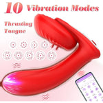 Adult Sex Toys For Women Wearable Pany Vibrator, App Remote Control Vibrator Clitoral Butterfly Vibrator With 10 Licking & Vibrating Modes G Spot Vibrator Couples Sex Toys (Red)