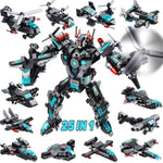 577Pcs Stem Robot Building Toys Set 25-In-1 Engineering Kit Building Blocks Bricks Construction Vehicles Educational Christmas Birthday Gifts For Kids Boys Girls 5 6 7 8 9 10 11 12+ Year Old