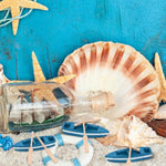 6 Pcs Mini Wooden Rowboat Ornaments with Oars, Nautical Home Decor
