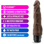 Dr Skin Vibe 4 - Real Feel 8 Inch Realistic Vibrating Dildo - 1.5 Inch Width - Ipx7 Waterproof - Soft Body Safe Material Multi Speed Bendable Vibrator - Sex Toy For Couples - Chocolate