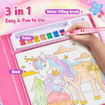 Magical Pony Water Coloring Book for Toddlers, 20 Pages, Portable Art Activity