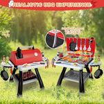 Kids Play Kitchen Toys, Kids Bbq Grill Kitchen Playset With Smoke, Sound & Light, Play Food Toys Cooking Set, 2-Layer Barbecue Outdoor Play Grill Toy Gift For Toddler Boys Girls 3-5