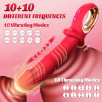 Thrusting Dildo Vibrator Women Sex Toys - G Spot Vibrator with 10 Thrusting & 10 Vibration Modes Clitoral Anal Stimulator, Rose Adult Sex Toys for Couples