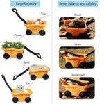 Kids Wagon With Beach And Garden Tools Set, Kids Shovel For Digging, Rake, 8Pcs Gardening Outdoor Toys For Ages 3-4
