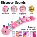 Infant Baby Musical Stuffed Animal Activity Soft Toys With Multi-Sensory Crinkle, Rattle And Textures, For Tummy Time Newborn 0-3-6-12 Months Girls, Caterpillar, Pink