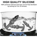 Anal Plugs Silicone Butt Plugs Anal Beads Anal Adult Sex Toys & Games Anal Training Kit With Curved Base & Slender Waist G Spot Anal Prostate Stimulator For Comfortable Long-Term Wear (Black)