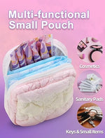 Quilted Period Bag, Period Pouches for Teen Girls Women(Rainbow-2)