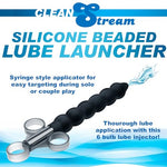 Silicone Beaded Lubricant Launcher, One Hand Use, Smooth Tube for Easy Inserting, Syringe, Toy Friendly, Cap Included to Prevent Leakage, 8.5 Inches, Unscented, Black, 1 Count