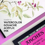 Watercolor Pad 9x12 Inches 140lb/300gsm Hot Press, White