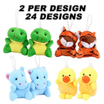 48 Pieces Mini Plush Animals Toys Set, Small Stuffed Animal Keychain Set For Valentine Gift,Easter Egg Filter,Carnival Prizes, Classroom Rewards, Goody Bags Filler,Party Favors