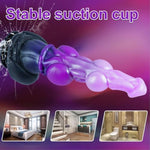 2.4" Diameter Silicone Fantasy Monster Knotted Dildo With Suction Cup, 10 Inch Huge Large Thick Dragon Horse Dog Knot Dildo G-Spot Penis, 8" Realistic Pink Purple Animal Anal Dildos Sex Toy For Women