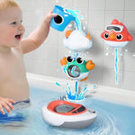 Baby Bath Toy For Toddlers 1-3, Kids Bathtub Water Toy Set 6 8 9 12 Month W/ Shower Cup, Crab, Bird, Cloud & Wind Up Boat, Infant Fun Summer Pool Birthday Gift 2 3 4 Year Old Boys Girls
