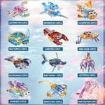 12 Piece Set Of Marine Animal Building Blocks, Suitable For Goodie Bags, Stocking Stuffer, Classroom Prizes, Birthday Gifts, Boys' And Girls' Toys 12 In One Building Block Set