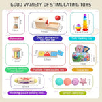 Montessori Toys For Babies 6-12 Months,1 Year Old,8 In 1 Baby Sensory Toy For 12-18 Months Toddler,Wooden Educational Development Toys With Soft Stacking Cup&Sensory Ball&Tissue Box