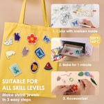 Shrink Art Craft Kit with 25+ Shapes, Markers & Charms, Bloom Post