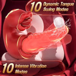 Vibrator Sex Toys For Women, Tongue Thrusting Vibrators Dildo Rose Sex Toys With 10 Swaying & Vibration Modes, G Spot Clit Stimulator Pleasure Tools For Female Couples Games