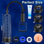 Penis Pump Sex Toys For Men,9 Pcs Vacuum Pene Enlargement Male Sex Toys Kit,For Men Stronger Lasting Bigger Erections With Masturbators Cup & 3 Suction Sleeves & 3 Cock Rings & Lubricantaround