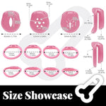 Male Sex Toy with Reccessed Lock and Adjustable Rings for Sm Male Adult Penis Exercise, Pink Color