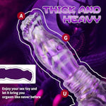 12.5In Silicone Made Huge Soft Colorful Monster Dildo Anal Toy Animal Style Ribbed Flexible Hands-Free (Normal) (L)