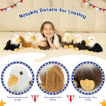 6-Pack American Bald Eagle Plush Toys – 7" Cuddly Eagle Stuffed Animals In Various Poses, Perfect Collectible Gift For Kids & Patriotic Enthusiasts