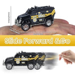 6 Pack 1/64 Die-Cast Swat Police Cake Topper Kids Cars Boy Toys Set, Mini Cop Toy Car, Helicopter, Rescue Truck, Military Vehicles Toys, Birthday Gift For 3-5 Year Old Boys Girls