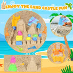 Beach Toys For Toddlers, Sand Castle Toys With 2 Sand Bucket, 2 Mesh Bag, 4 Shovels & Molds, Travel Sand Toys For Beach Sandbox Toys For Toddlers Kids Baby Boys Girls Age 3-10