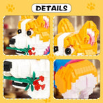Cute Animal Micro Mini Building Blocks Kit, Corgi Dog Micro Bricks Building Toys For Adults, Party Favors For Kids 12-14+ Years Old, Birthday, Carnival Prizes (997 Pcs)