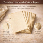 50 Sheets Handmade Watercolor Paper, 6 x 4 Inch, 150 GSM Cotton Deckle Edge