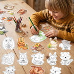 60Pcs Fall Animals Color Your Own Magnets Art Craft Kits for Kids