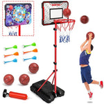 Kids Basketball Hoop - Adjustable Height 2.9Ft-6.2Ft Toddler For Kids, Goal Indoor & Outdoor Toys Backyard Outside Boys Age 3 4 5 6 7 8 Years Gift