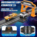 Slot Car Race Track Sets For Boys,Race Car Track With 4 High-Speed Slot Cars,Battery Or Electric Car Track,Dual Racing Game Lap Counter Track Sets,Toys Gifts For Boys Girls Ages 4 5 6 7 8-12