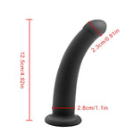 Men Women Silicone Beginner Strap On Harness Dildo Curved Smooth Anus Butt Vagina G-Spot Plug Suction Cup Sex Toy Flare End Penis Wearable Couple Pegging Willy Lesbian Size S