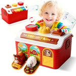 Interactive Pop Up Farm Animal Toys With Music & Light & Piano, Montessori Cause And Effect Toys For 1 Year Old Boy, Toddler Early Learning Toys, Birthday Gifts For Baby Infant Toy 12-18 Months