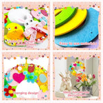 12 Sets DIY Easter Wreath Craft Kits with Bunny, Egg, Chick Stickers & Pom-Poms